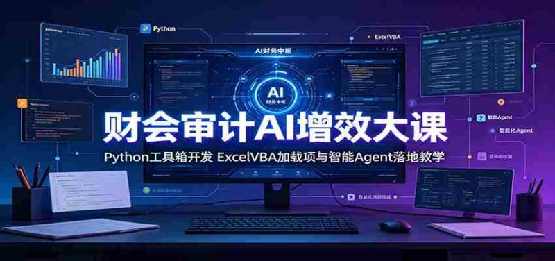 财会审计AI增效大课：Python工具箱开发，ExcelVBA加载项与智能Agent落地教学-优光资源网