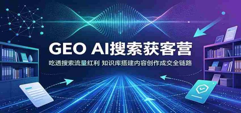 GEO AI搜索获客营:吃透搜索流量红利,知识库搭建内容创作成交全链路-优光资源网
