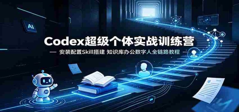 Codex超级个体实战训练营：安装配置Skill搭建，知识库办公数字人全链路教程-优光资源网