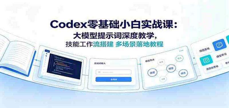 Codex零基础小白实战课：大模型提示词深度教学，技能工作流搭建多场景落地教程-优光资源网