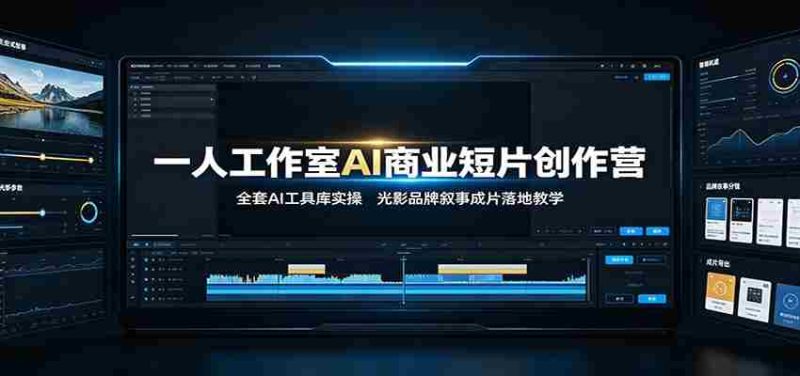 一人工作室AI商业短片创作营：全套AI工具库实操，光影品牌叙事成片落地教学-优光资源网