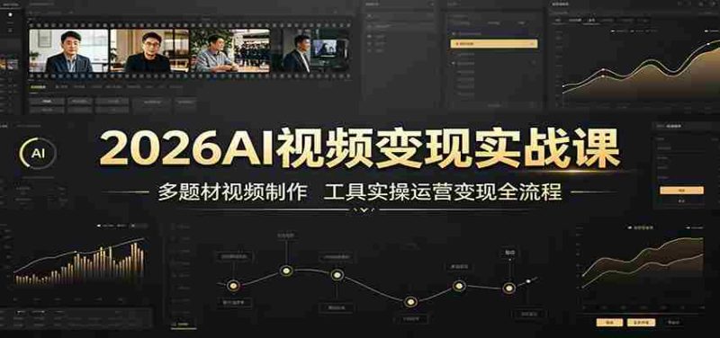 2026AI视频变现实战课：多题材视频制作，工具实操运营变现全流程-优光资源网