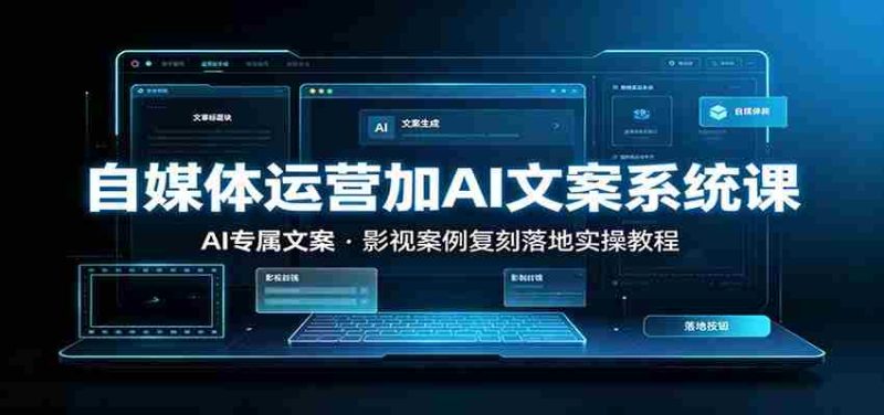 自媒体运营加AI文案系统课::AI专属文案,影视案例复刻落地实操教程-优光资源网