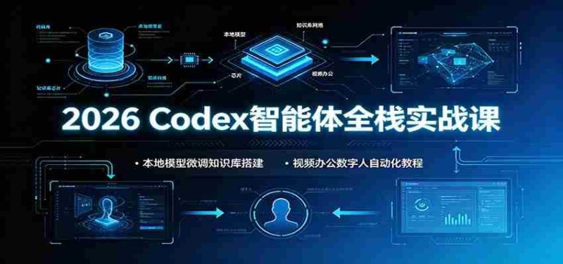 2026 Codex智能体全栈实战课：本地模型微调知识库搭建，视频办公数字人自动化教程-优光资源网
