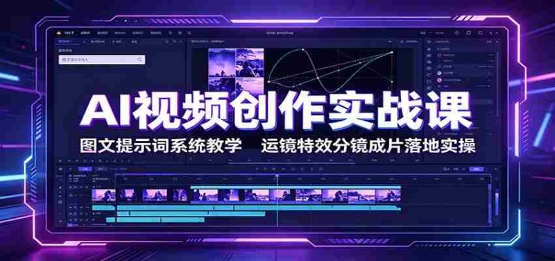 AI视频创作实战课：图文提示词系统教学，运镜特效分镜成片落地实操-优光资源网