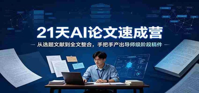 21天AI论文速成营:从选题文献到全文整合,手把手产出导师级阶段稿件-优光资源网