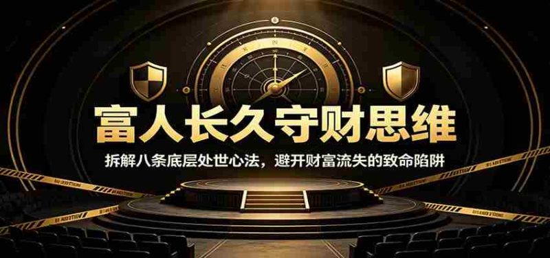 富人长久守财思维：拆解八条底层处世心法，避开财富流失的致命陷阱-优光资源网