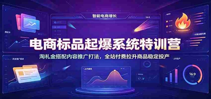 电商标品起爆系统特训营：淘礼金搭配内容推广打法，全站付费拉升商品稳定投产-优光资源网