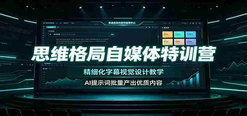 思维格局自媒体特训营:精细化字幕视觉设计教学,AI提示词批量产出优质内容-优光资源网