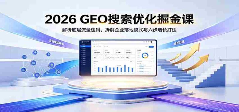 2026 GEO搜索优化掘金课:解析底层流量逻辑,拆解企业落地模式与六步增长打法-优光资源网