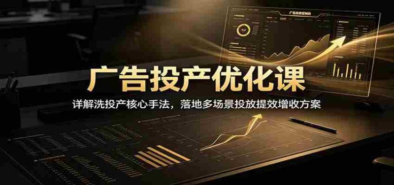 广告投产优化课：详解洗投产核心手法，落地多场景投放提效增收方案-优光资源网