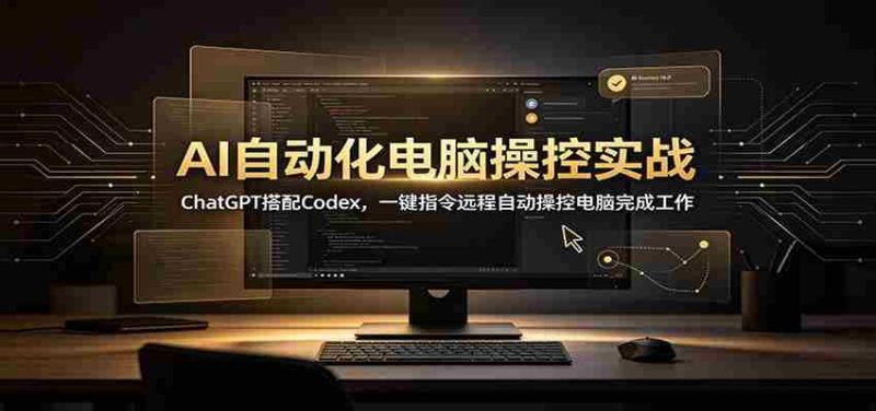 AI自动化电脑操控实战：ChatGPT搭配Codex，一键指令远程自动操控电脑完成工作-优光资源网