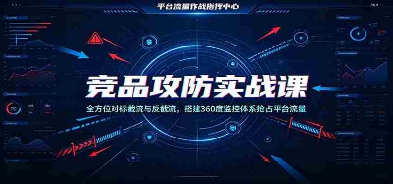 竞品攻防实战课:全方位对标截流与反截流,搭建360度监控体系抢占平台流量-优光资源网