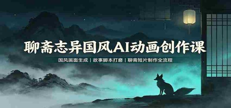 聊斋志异国风AI动画创作课:国风画面生成,故事脚本打磨,聊斋短片制作全流程-优光资源网
