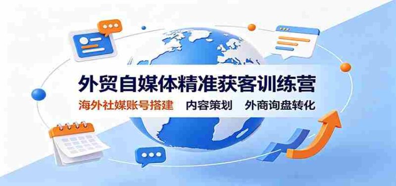 外贸自媒体精准获客训练营：海外社媒账号搭建，内容策划，外商询盘转化-优光资源网