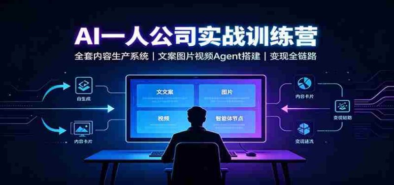 AI创作一人公司实战训练营：全套内容生产系统，文案图片视频Agent搭建变现全链路-优光资源网