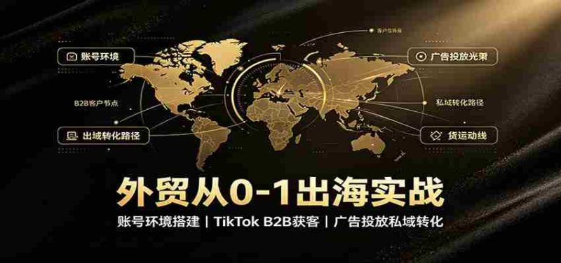 外贸从0-1出海实战：账号环境搭建，TikTok B2B获客，广告投放私域转化-优光资源网