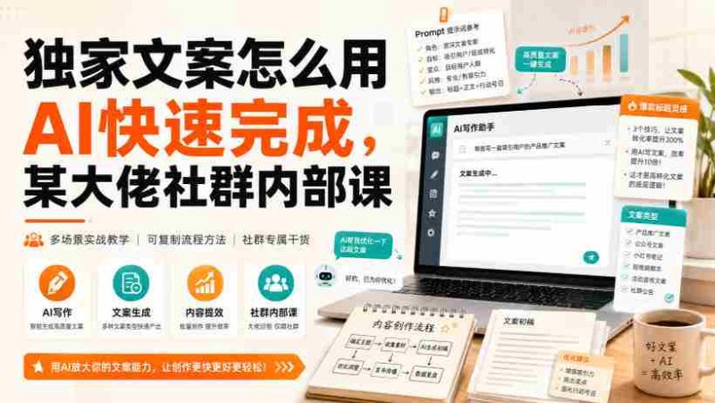 独家文案怎么用AI快速完成，某大佬社群内部课-优光资源网