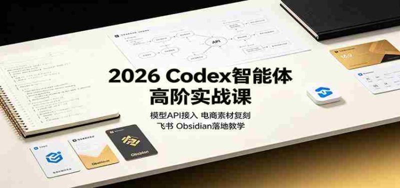 2026 Codex智能体高阶实战课:模型API接入,电商素材复刻,飞书Obsidian落地教学-优光资源网