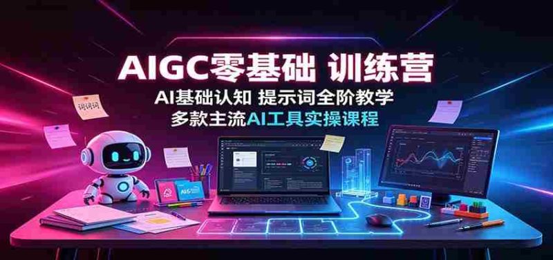 AIGC零基础训练营：AI基础认知，提示词全阶教学，多款主流AI工具实操课程-优光资源网