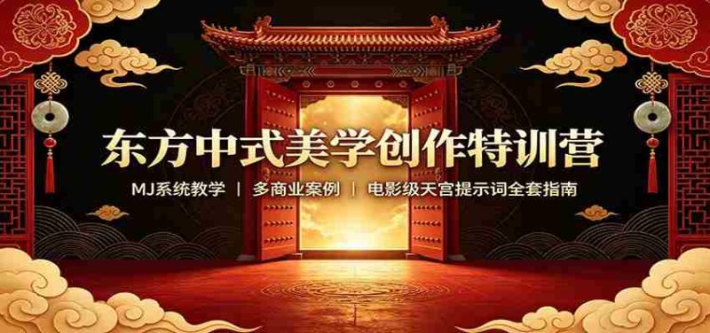 东方中式美学创作特训营:MJ系统教学,多商业案例,电影级天宫提示词全套指南-优光资源网