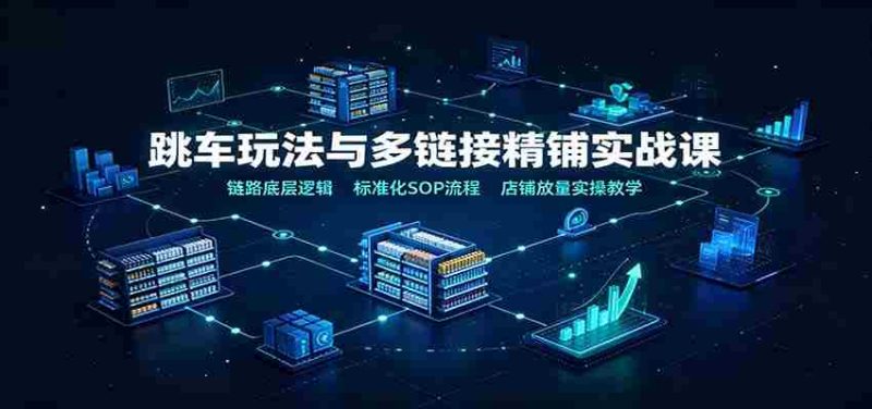 跳车玩法与多链接精铺实战课：链路底层逻辑，标准化SOP流程，店铺放量实操教学-优光资源网