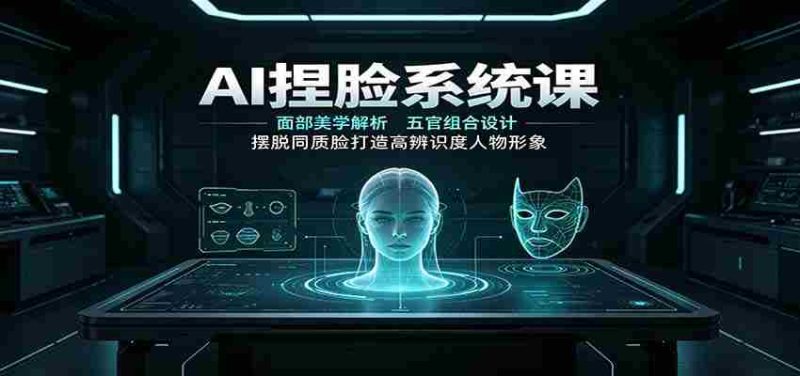 AI捏脸系统课：面部美学解析，五官组合设计，摆脱同质脸打造高辨识度人物形象-优光资源网