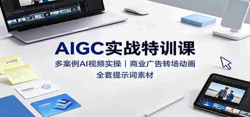 AIGC实战特训课：多案例AI视频实操，商业广告转场动画，全套提示词素材-优光资源网