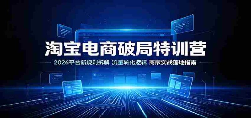 淘宝电商破局特训营：2026平台新规则拆解，流量转化逻辑，商家实战落地指南-优光资源网