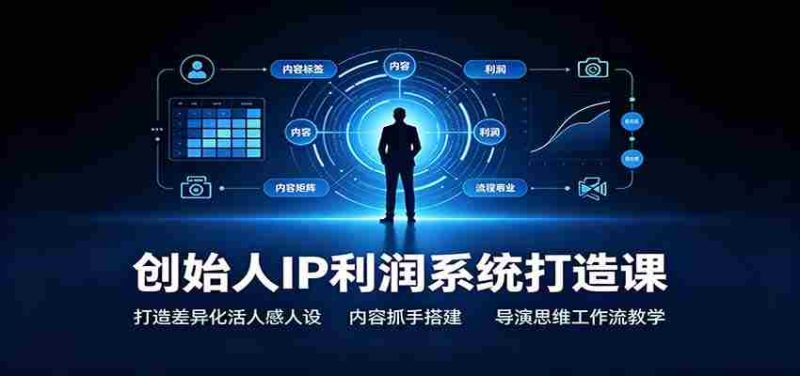 创始人IP利润系统打造课:打造差异化活人感人设,内容抓手搭建,导演思维工作流教学-优光资源网