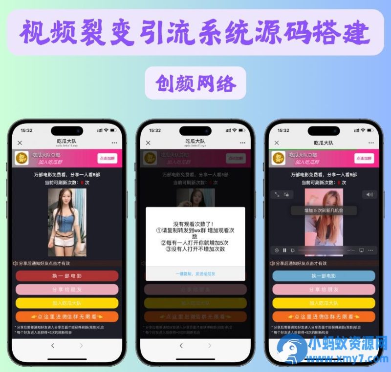 视频裂变加群推广分享引流源码免费分享-优光资源网