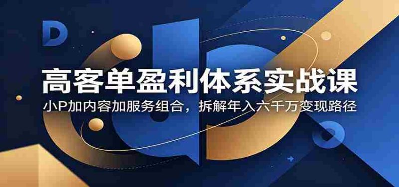 高客单盈利体系实战课：小P加内容加服务组合，拆解年入六千万变现路径-优光资源网