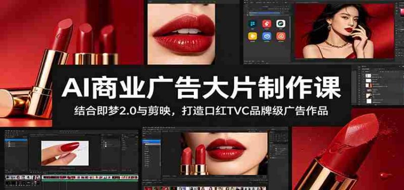 AI商业广告大片制作课：结合即梦2.0与剪映，打造口红TVC品牌级广告作品-优光资源网