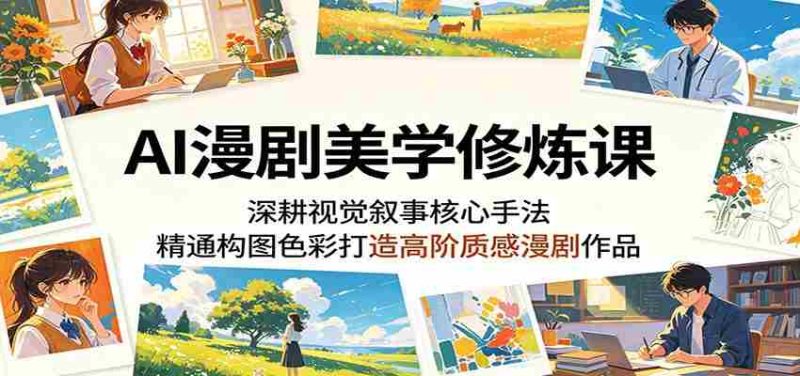 AI漫剧美学修炼课：深耕视觉叙事核心手法，精通构图色彩打造高阶质感漫剧作品-优光资源网