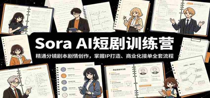 Sora AI短剧训练营：精通分镜剧本剧情创作，掌握IP打造、商业化接单全套流程-优光资源网