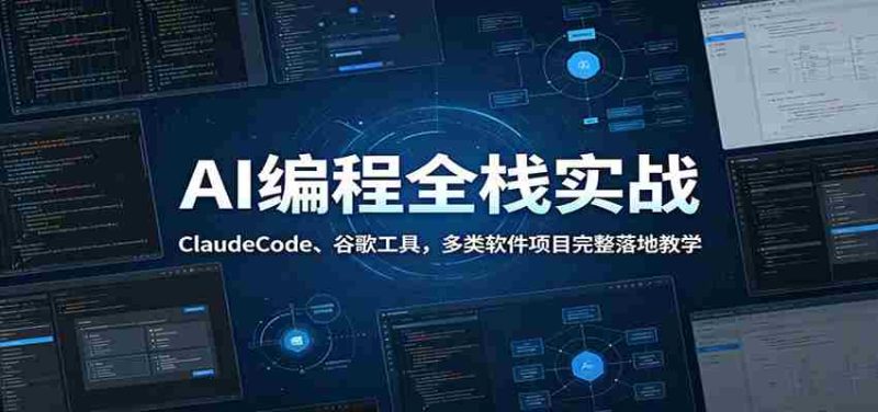 AI编程全栈实战：ClaudeCode、谷歌工具，多类软件项目完整落地教学-优光资源网