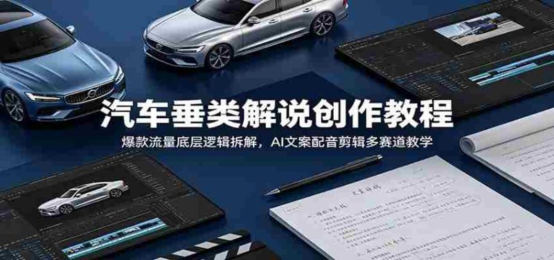汽车垂类解说创作教程：爆款流量底层逻辑拆解，AI文案配音剪辑多赛道教学-优光资源网