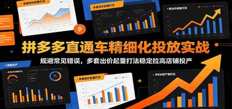 拼多多直通车精细化投放实战：规避常见错误，多套出价起量打法稳定拉高店铺投产-优光资源网