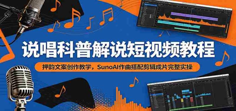 说唱科普解说短视频教程：押韵文案创作教学，SunoAI作曲搭配剪辑成片完整实操-优光资源网