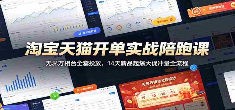 淘宝天猫开单实战陪跑课：无界万相台全套投放，14天新品起爆大促冲量全流程-优光资源网
