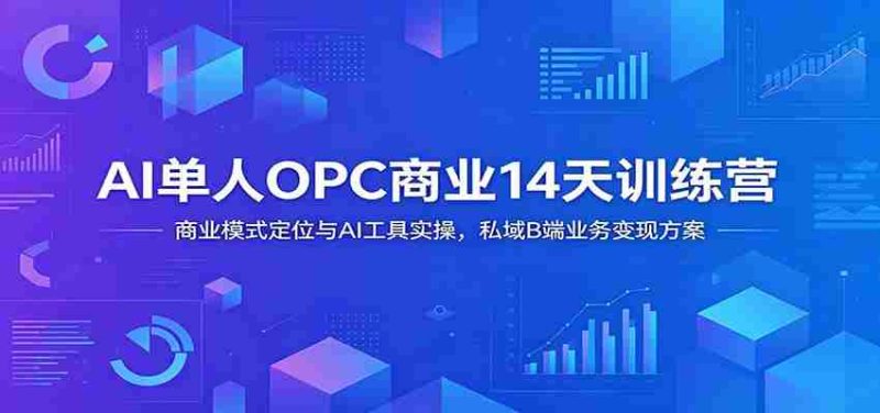 AI单人OPC商业14天训练营：商业模式定位与AI工具实操，私域B端业务变现方案-优光资源网