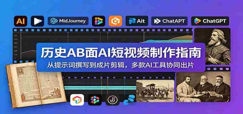 历史AB面AI短视频制作指南:从提示词撰写到成片剪辑,多款AI工具协同出片-优光资源网