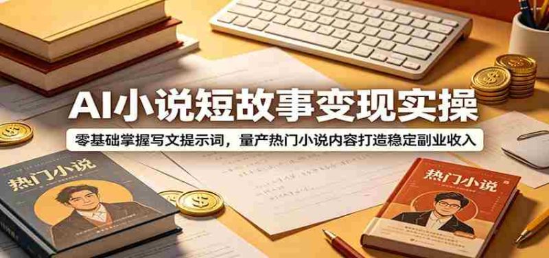 AI小说短故事变现实操:零基础掌握写文提示词,量产热门小说内容打造稳定副业收入-优光资源网