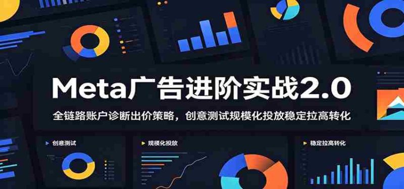 Meta广告进阶实战2.0：全链路账户诊断出价策略，创意测试规模化投放稳定拉高转化-优光资源网