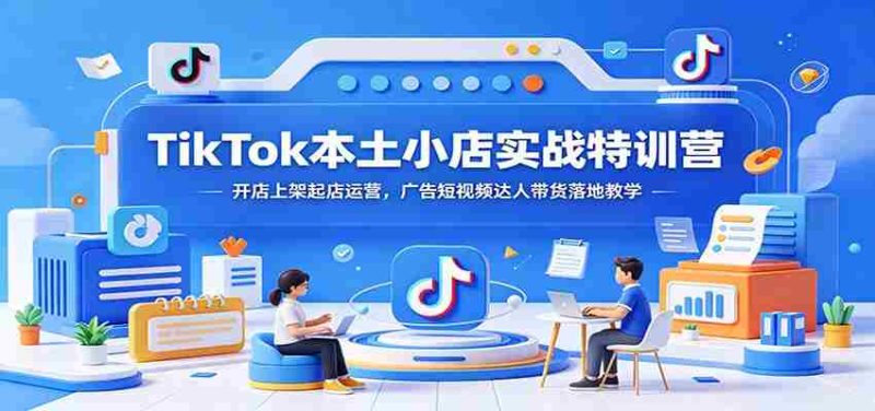 TikTok本土小店实战特训营:开店上架起店运营,广告短视频达人带货落地教学-优光资源网
