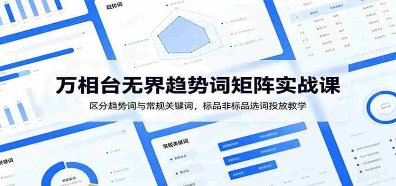 万相台无界趋势词矩阵实战课:区分趋势词与常规关键词,标品非标品选词投放教学-优光资源网