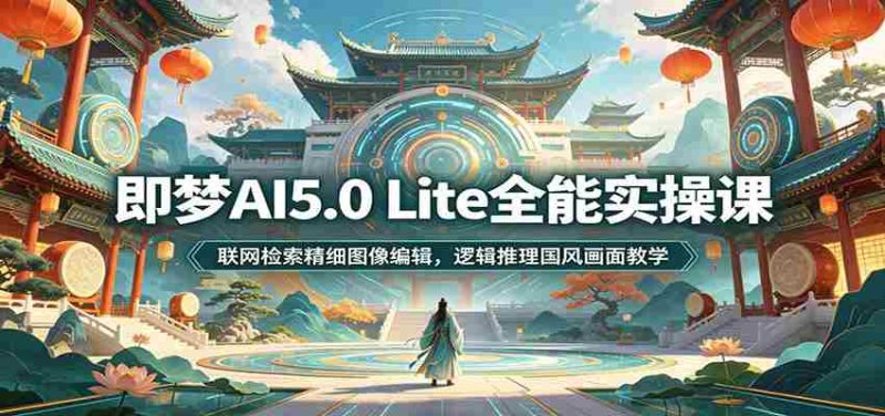 即梦AI5.0 Lite全能实操课：联网检索精细图像编辑，逻辑推理国风画面教学-优光资源网
