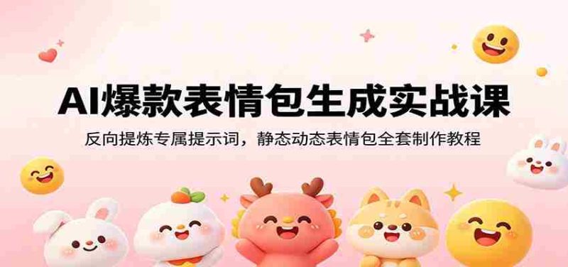 AI爆款表情包生成实战课:反向提炼专属提示词,静态动态表情包全套制作教程-优光资源网