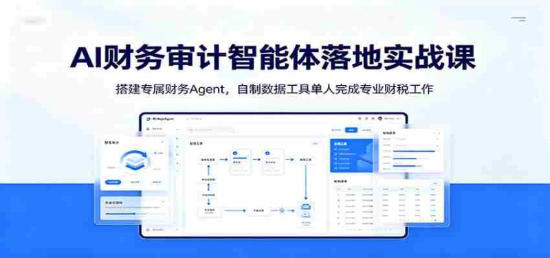 AI财务审计智能体落地实战课:搭建专属财务Agent,自制数据工具单人完成专业财税工作-优光资源网