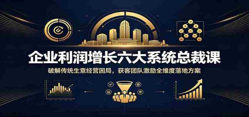 企业利润增长六大系统总裁课：破解传统生意经营困局，获客团队激励全维度落地方案-优光资源网
